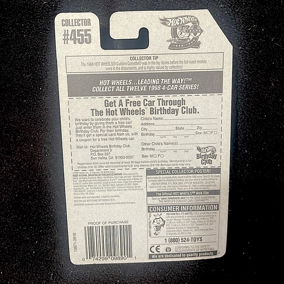 1997 Hot Wheels 1965 ‘65 MUSTANG CONVERTIBLE Collector #456 - Picture 3 of 3